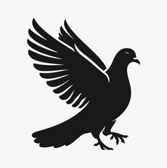 Fototapeta premium Graceful Pigeon Silhouette, Ideal for Artistic Projects and Creative Designs