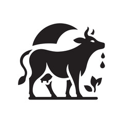 A Cow Vector Art Illustration