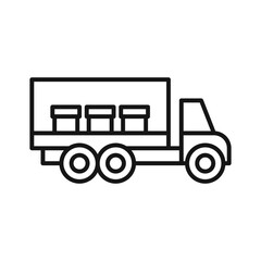 delivery truck icon Black line art vector