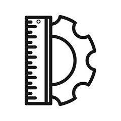 Engineering tool icon Black line art vector