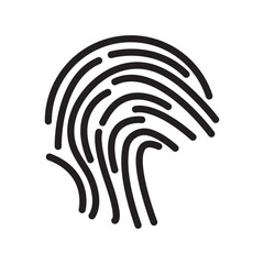 Finger authentication icon Black line art vector