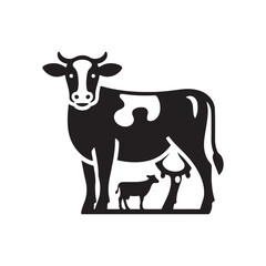 A Cow Vector Art Illustration