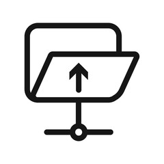 FTP navigate up icon Black line art vector