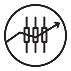 Forex stock market icon Black line art vector