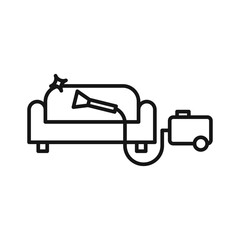 Furniture dry cleaning icon Black line art vector
