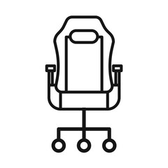 Gaming armchair icon Black line art vector