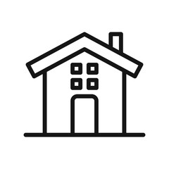 Home icon Black line art vector