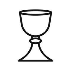 Holy chalice icon Black line art vector