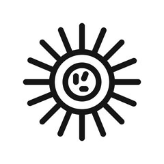 Herpes virus icon Black line art vector