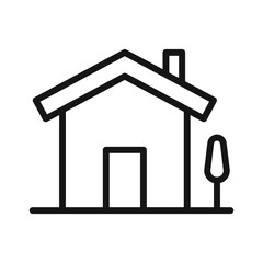 Home icon (2) Black line art vector