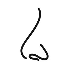 Human nose icon Black line art vector