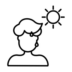 hot human icon Black line art vector