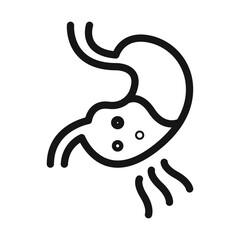 Indigestion icon Black line art vector
