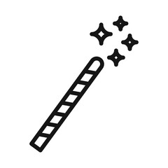 magic wand icon Black line art vector