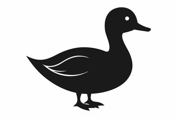 black and white duck silhouette, duck vector illustration, duck silhouette, animal silhouette isolated vector Illustration, png, duck  icon