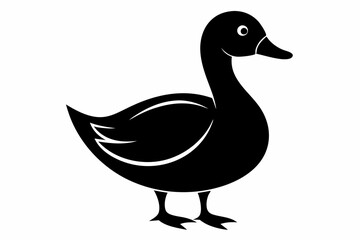 black and white duck silhouette, duck vector illustration, duck silhouette, animal silhouette isolated vector Illustration, png, duck  icon