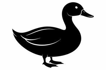 black and white duck silhouette, duck vector illustration, duck silhouette, animal silhouette isolated vector Illustration, png, duck  icon