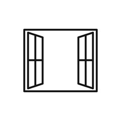 Open windows icon Black line art vector