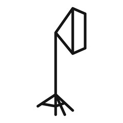 photography lighting icon Black line art vector