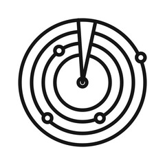 radar detection icon Black line art vector