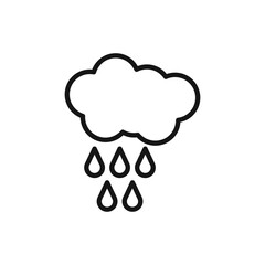 Rain icon Black line art vector