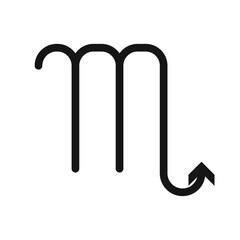 Scorpio zodiac sign icon Black line art vector