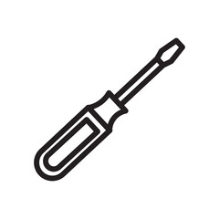 Screwdriver icon Black line art vector