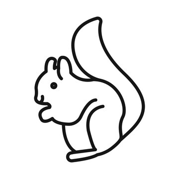 recommend clip art: squirrel icon Black line art vector