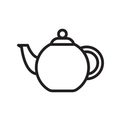 Teapot icon Black line art vector
