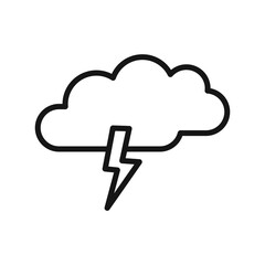 Thunder lightning icon Black line art vector