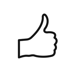 Thumbs Up icon Black line art vector