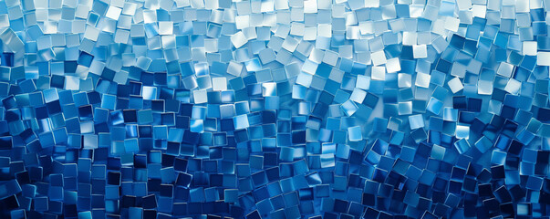 A monochromatic mosaic pixel background in varying shades of blue. The subtle changes in color and pixel arrangement create a calm and cohesive pattern.