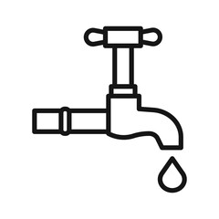 Water tap icon Black line art vector