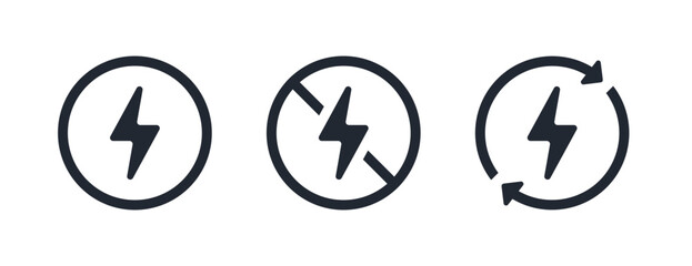 Power, energy, lightning icon sign vector illustration
