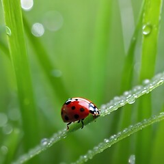 Fototapeta premium ladybug on grass