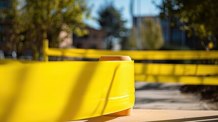 safety yellow tape roll