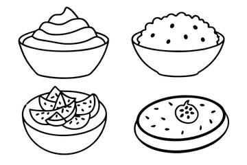 Guacamole hand-drawn line art gourmet dip illustration