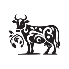 Fototapeta premium A Cow Vector Art Illustration