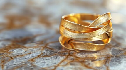 Exquisite display of golden rings in a jewelry store   realistic photo capturing luxury and elegance