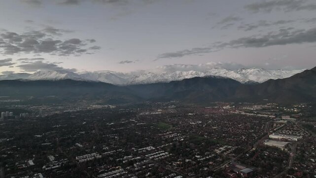 Andes mountain range time lapse Santiago, Chile