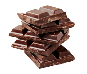 Chocolate bars isolated on transparent background