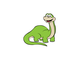 Vector illustration of a smiling dinosaur on a white background