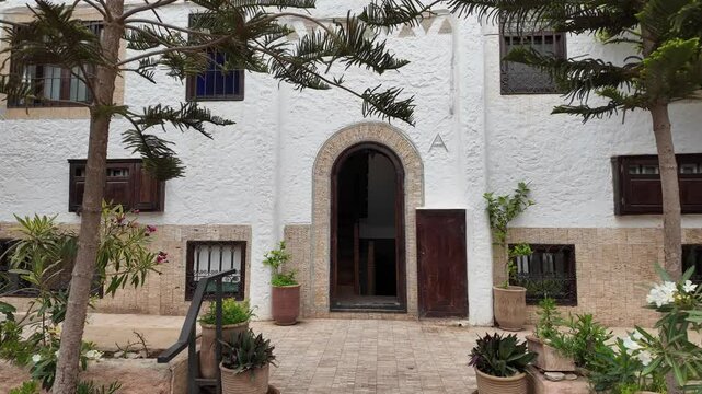 Street view of the Taghazout village in Morocco.