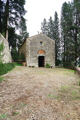 Fototapeta premium Small church of the Montauto Castle in Grassina, Florence, Italy