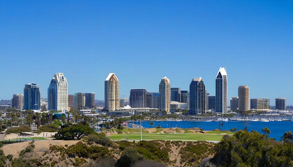 Obraz premium San Diego skyline by day