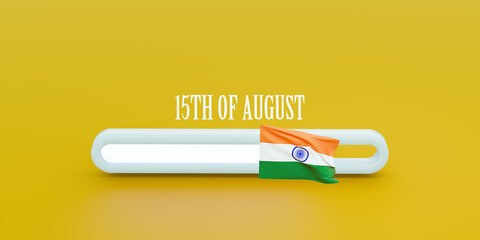 Happy independence day India greetings. 3d render.