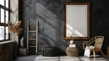 Ladder: Possibly used decoratively, leaning against the wall or as a unique shelving unit for books or decorative items.
