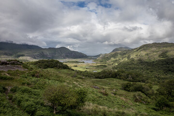 Cloudy Day View of a Valley in the Irish Countryside