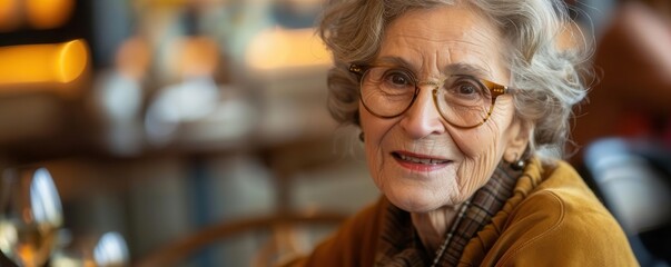 Obraz premium Elderly woman hosting a book club, retirement, intellectual engagement,