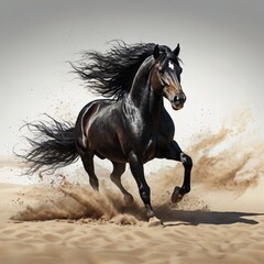 Fototapeta premium horse running in the desert